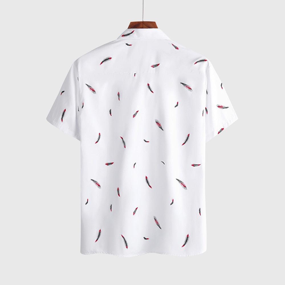 Camisa Manga Curta Estampada Cavezzano Feathers